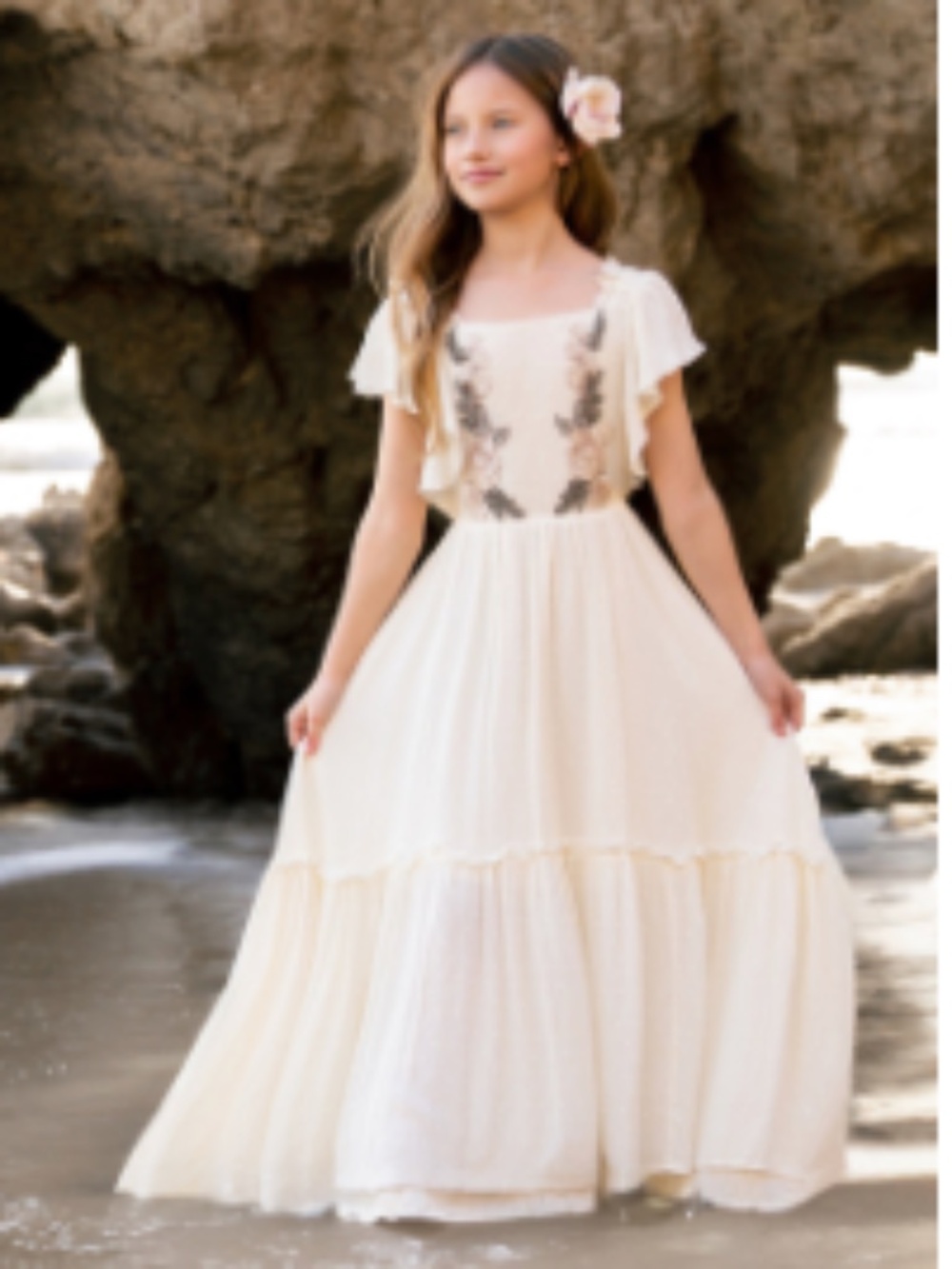 Joyfolie Dewi Dress in Cream Girls Size 14